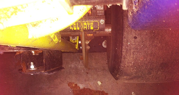 Il ne restait qu'un seul sabot de frein en piteuse état... Il ne restait qu'un seul sabot de frein en piteuse état...