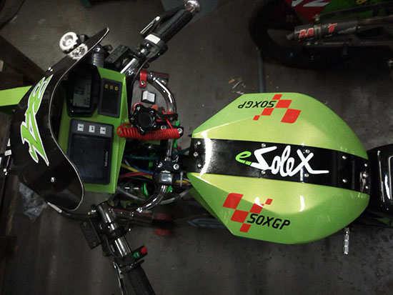 Le solex électrique N°34 eSoxGP fin prêt pour la course de Tarbes 2019