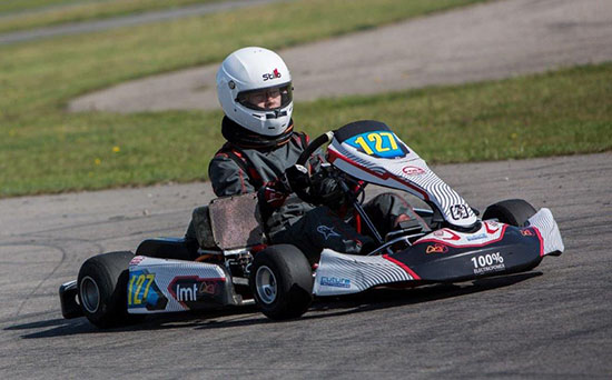 First place for Harald on an electric go-kart ! First place for Harald on an electric go-kart !