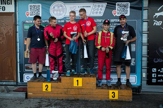 First place for Harald on an electric go-kart ! First place for Harald on an electric go-kart !
