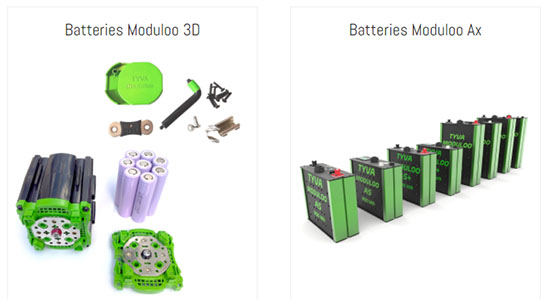 Des batteries lithium professionnelles modulaires de la société TYVA moduloo