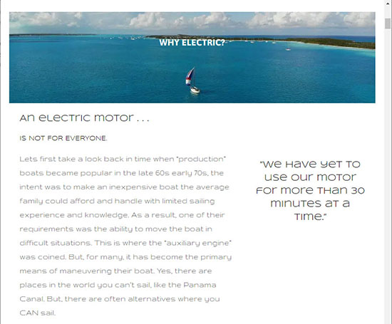 Sailing Uma - Electric Motor - Why electric ? Sailing Uma - Electric Motor - Why electric ?