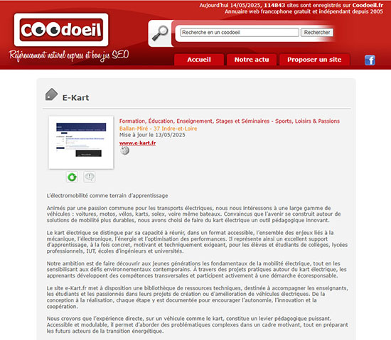 Le Blog e-Kart.fr est sur Coodoeil !
