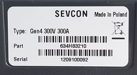 Factory destocking: SEVCON GEN4 size 8 300V 300A controllers on promotion