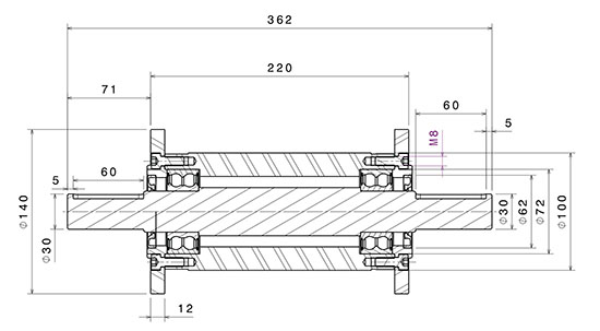 Dimensions du boîtier de roulement pour transmission de bateau - Copyright 2022 KES